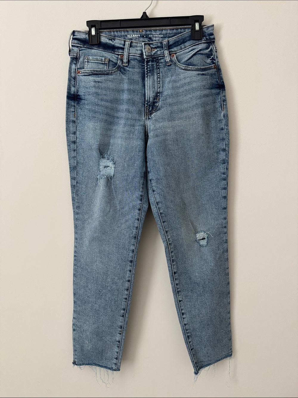 Old Navy OG straight Women's Light Blue Distressed High-Rise Jeans